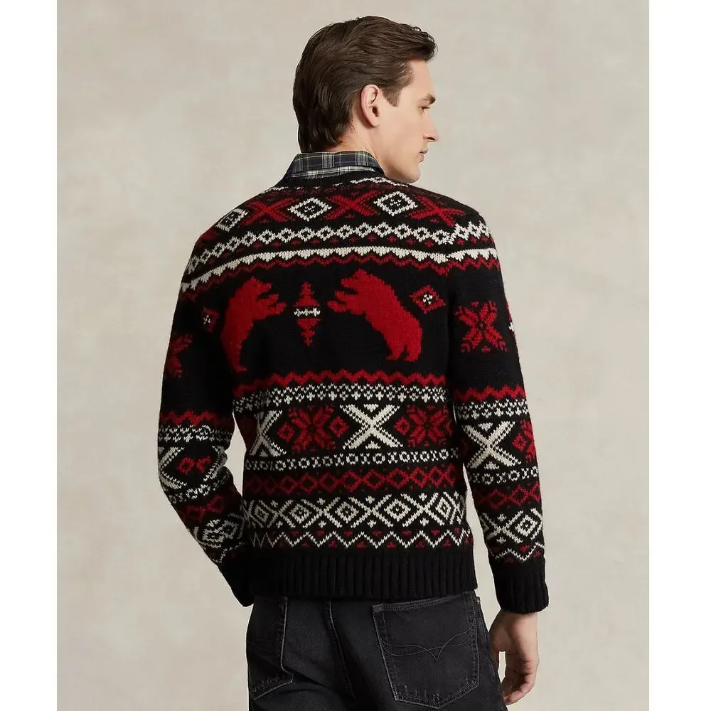 Polo Ralph Lauren  Men's Polar Bear Fair Isle Wool Sweater size M